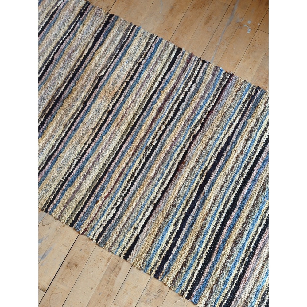Antique Imported Swedish HandMade Rag Rug Runner (25 x 147 inches ) - Picture 3 of 9